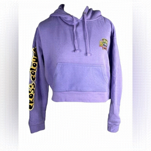 CROSS Colours cropped hoodie pullover sweater lilac Black Lives Are Loved size M